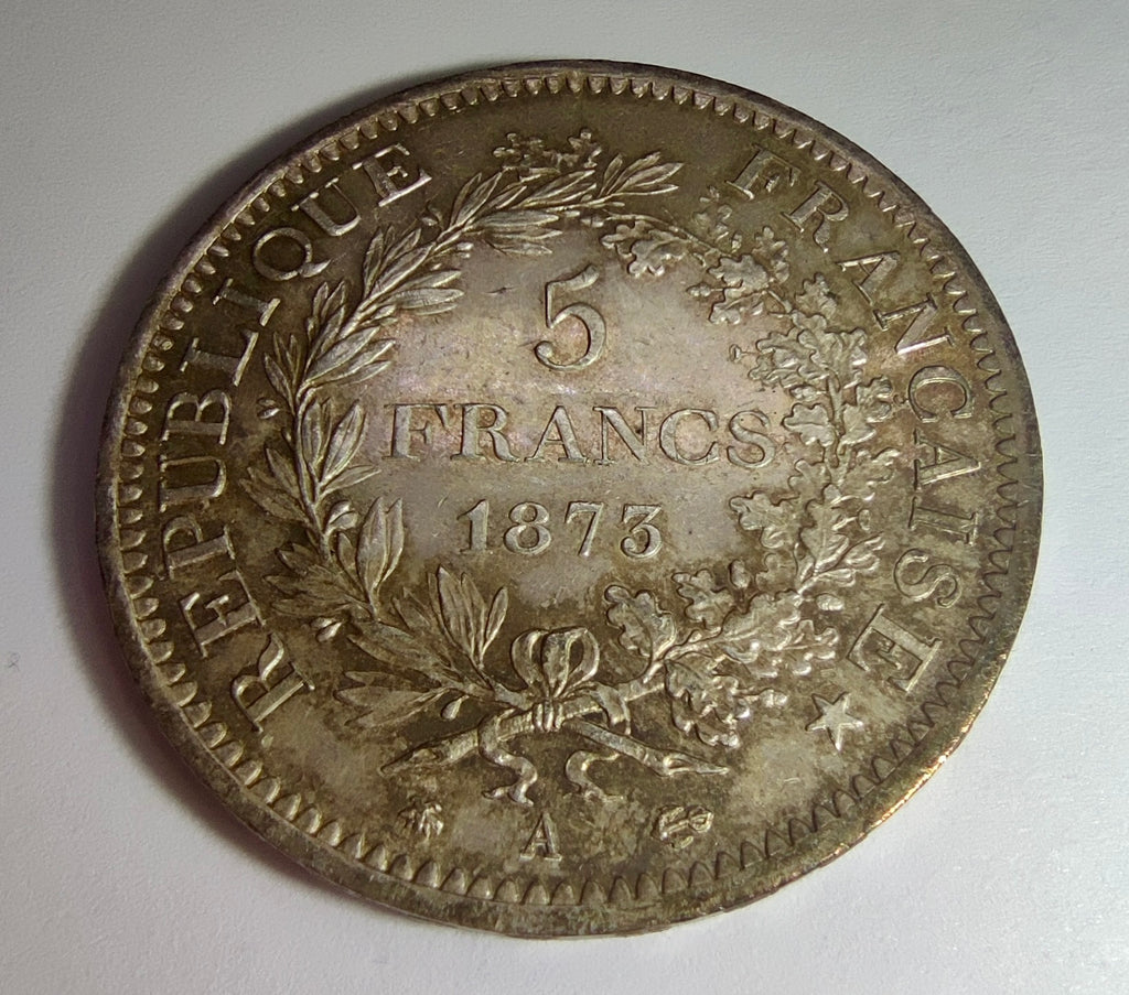 5 francs Hercule 1873 A (Paris), argent, IIIe République