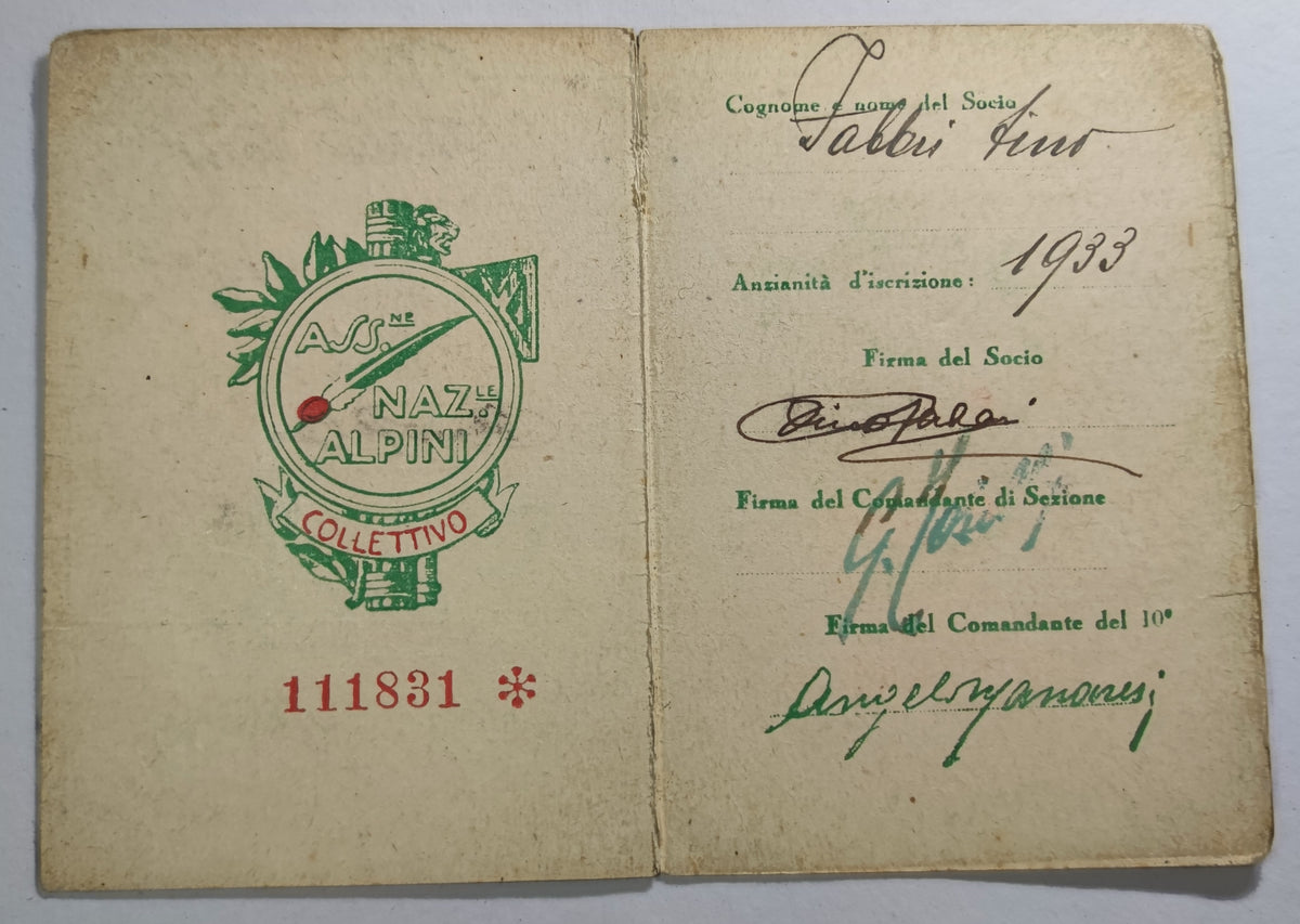 Archives d'un immigré italien, Dino Fabbri (1911-1985) : de Lucques à Alfortville, naturalisation 1939, exode, Berlin 1944, rapatriement - lot de 19 documents et une gourmette