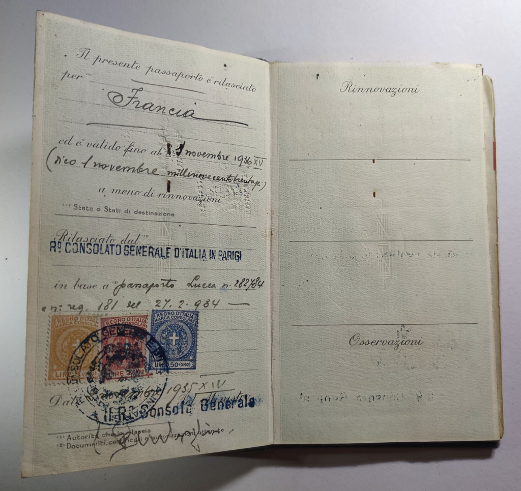 Archives d'un immigré italien, Dino Fabbri (1911-1985) : de Lucques à Alfortville, naturalisation 1939, exode, Berlin 1944, rapatriement - lot de 19 documents et une gourmette