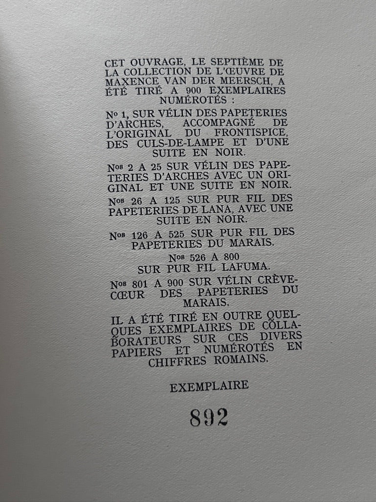 Maxence Van der Meersch, Le Cœur pur, illustrations d'André Collot, Au Moulin de Pen-Mur, 1950, tirage limité n° 892