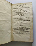 César Baronius, Abbregé des Annales ecclésiastiques, tome III, traduction de Charles Chaulmer, Paris, Jean Cochart, 1673, reliure en veau