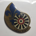 Pin’s 13e région, fleur de lys et roue tricolore, vers 1990