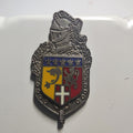 Pin’s Gendarmerie, heaume, armes Dauphiné, Lyonnais et Savoie, chef fleurdelisé, vers 1990
